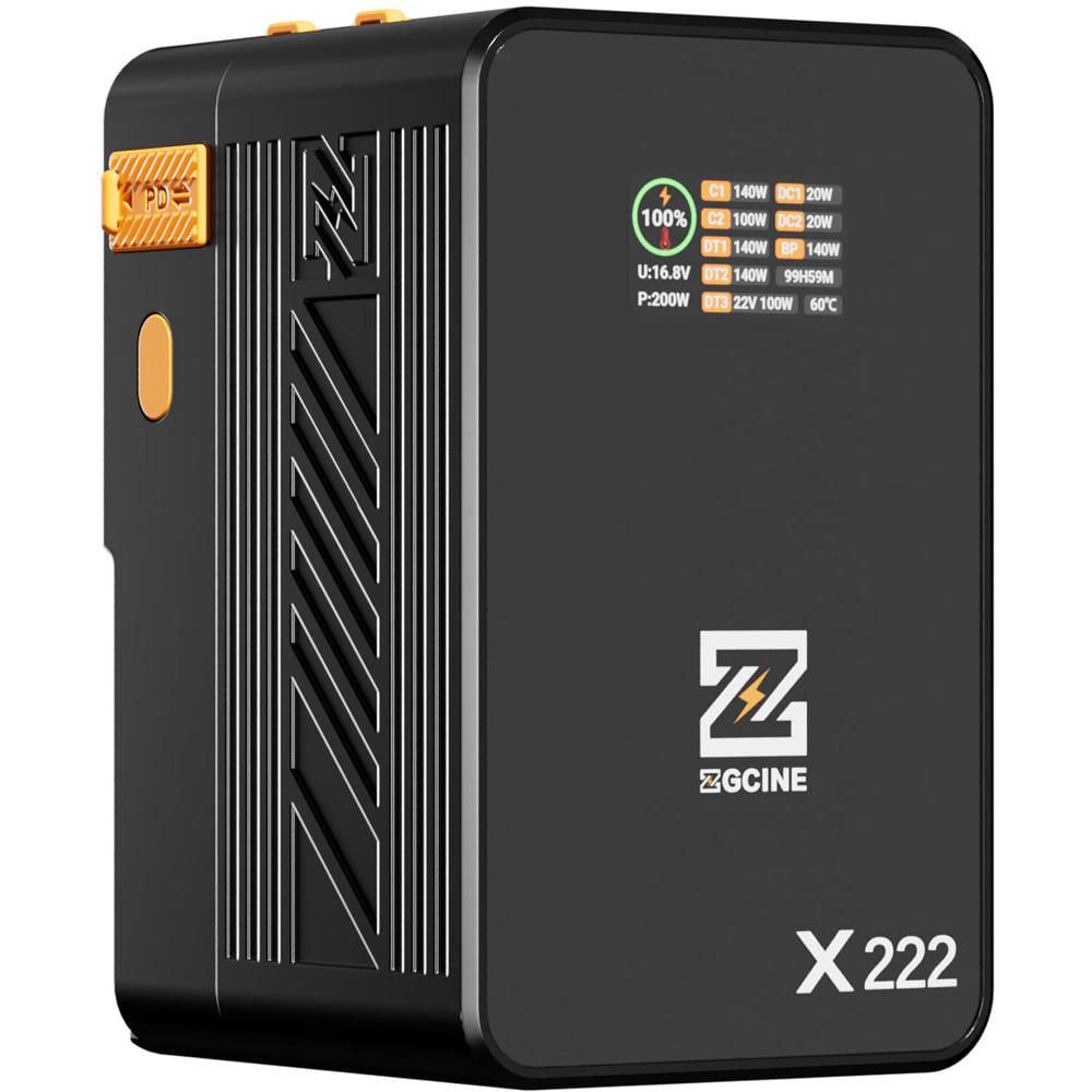 ZGCINE Batería V-Mount ZG-X222 60,000mAh 222Wh con Carga Rápida USB-C y Pantalla IPS
