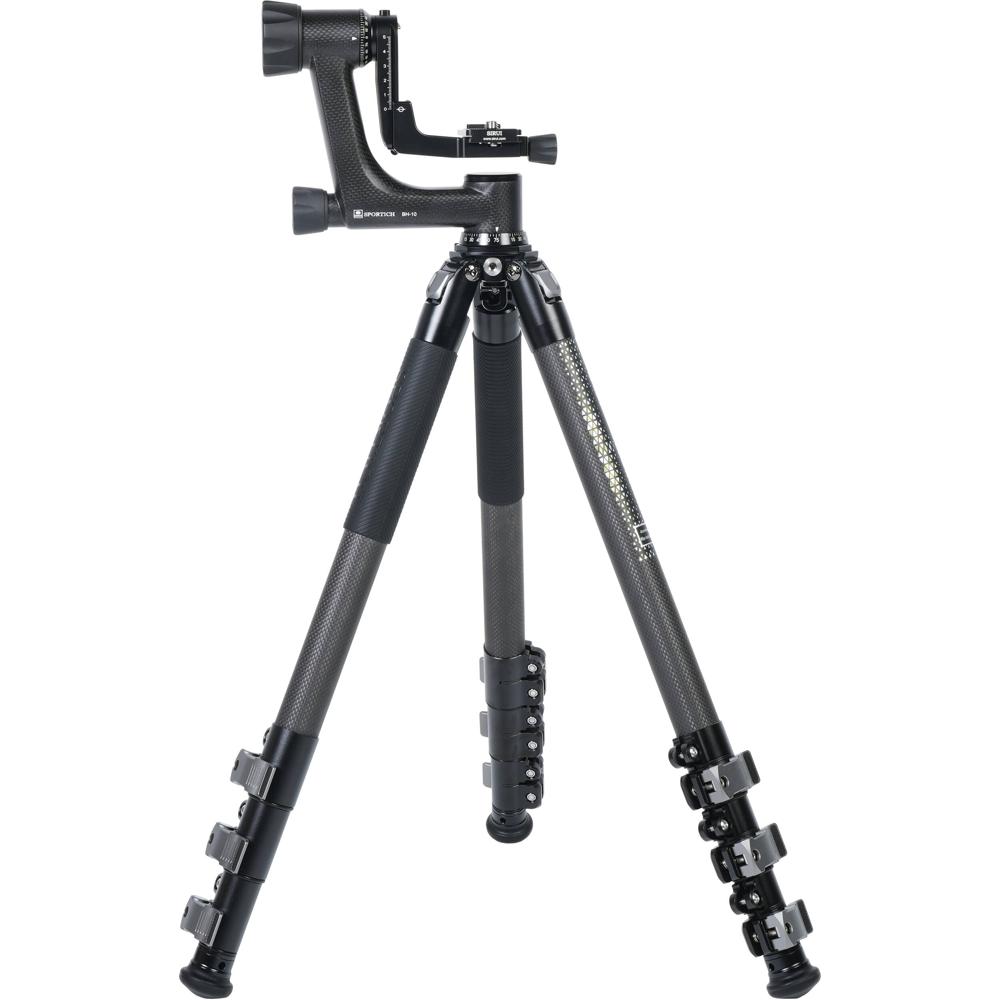 Sirui Tripode de Carbono SP324+BH-10 4 Secciones con Cabezal Gimbal, Capacidad de Carga 33