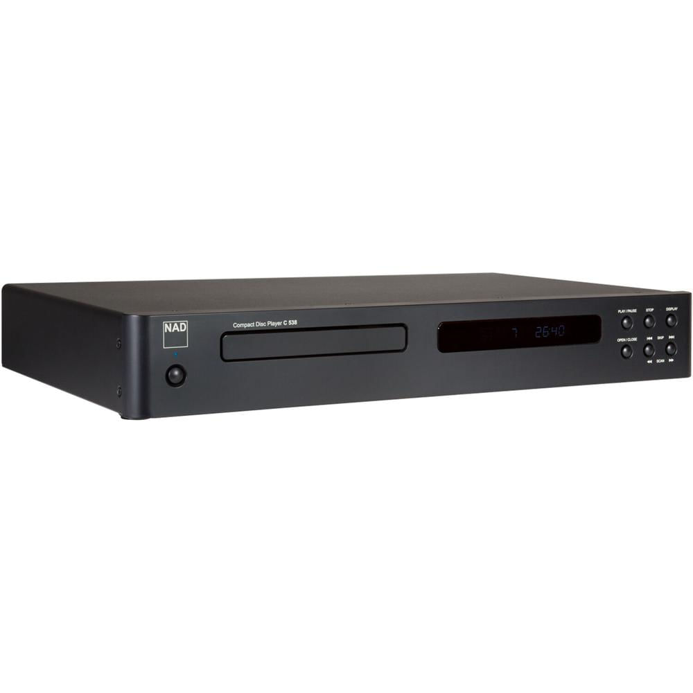 NAD C 538 Reproductor de CD con DAC Wolfson de 24 bits, Salida RCA Analógica y Soporte pa