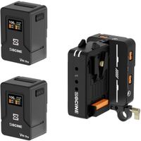 ZGCINE Cinema Set 1 - VM-HS2 Dual V-Mount Battery Adapter Plate y 2 Baterías ZG-V99Pro