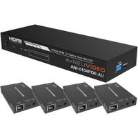 A-Neuvideo Extensor Splitter HDMI 1 x 4 4K60/1080p con 4 Receptores, Soporta LPCM 7.1, HDC