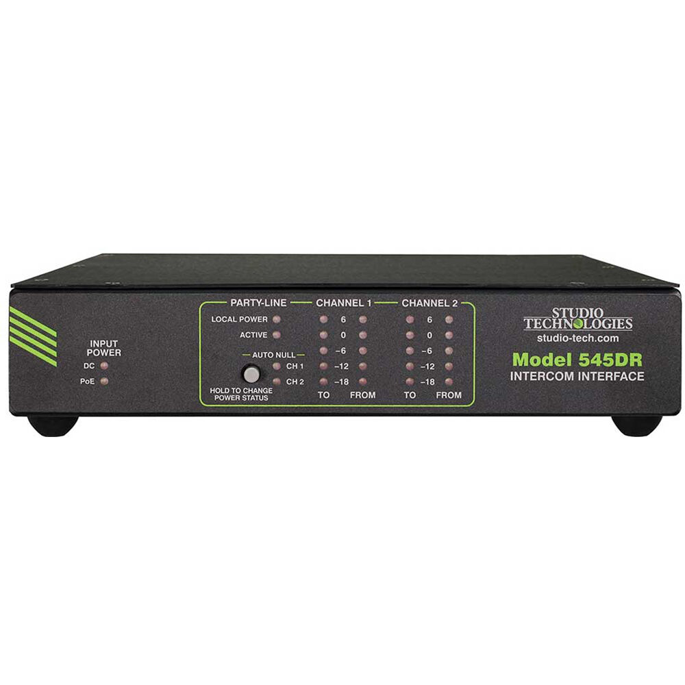 Studio Technologies Modelo 545DR Interfaz de Intercomunicador a 2 Canales para Dante con S