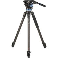 Benro C373F Trípode de Carbono con Cabezal de Video Fluido S8Pro - Carga de 17.6 lb, Altu