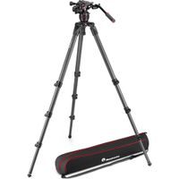 Manfrotto Cabezal de Video Fluido 608 Nitrotech con Trípode de Piernas de Carbono 536