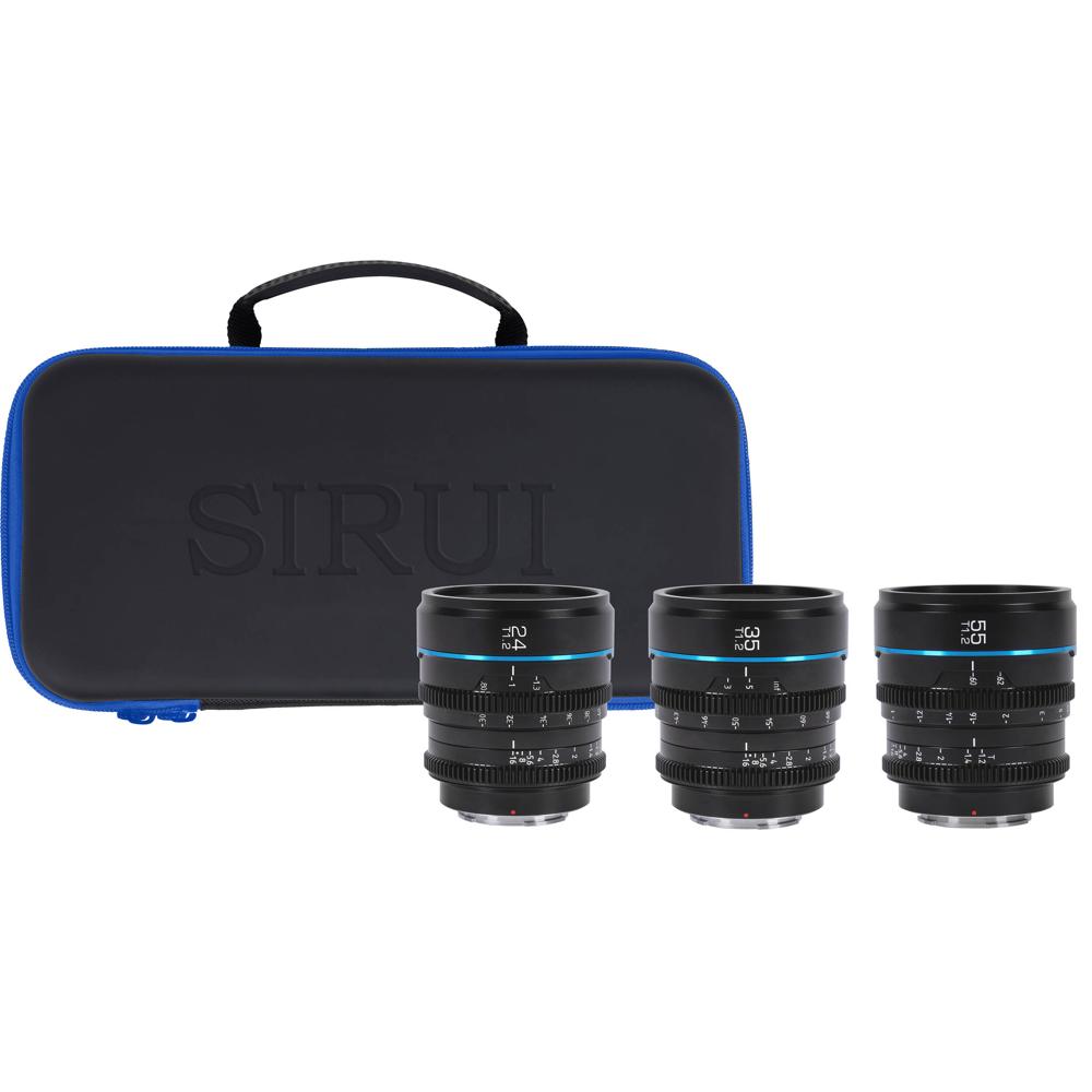 Sirui Night Walker T1.2 S35 Cine 3-Lens Set 24, 35 y 55mm - Abertura T1.2, Montura Micro C