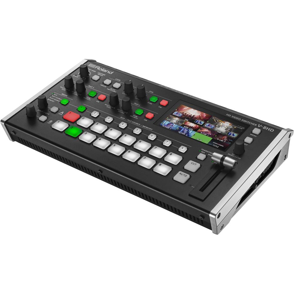Roland V-8HD Switcher de Video HDMI - 8 Entradas, 3 Salidas, Mezclador de Audio de 18 Cana