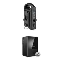 SmallRig VB99 Mini Kit - 2 Baterías V-Mount 99Wh + Cargador Doble con Salidas D-Tap, USB-