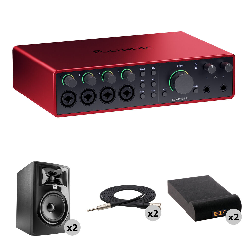 Focusrite Scarlett 18i16 4th Generation Interfaz de Audio/MIDI con Monitores de Estudio Ac
