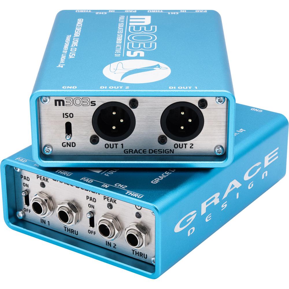 Grace Design m303s Caja Directa Estéreo Activa - 2 Canales, Transformador Lundahl, Aislam