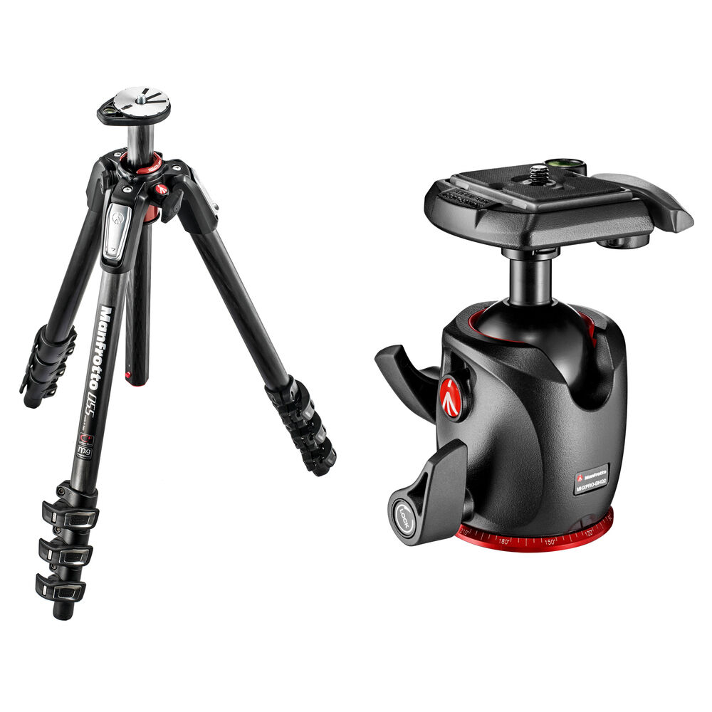 Manfrotto MT055CXPRO4 Trípode de Carbono con Cabezal de Bola MHXPRO-BHQ2 y Sistema de Lib