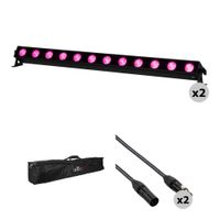 American DJ UBL12H Kit de Barras de Luz Lineales RGBAL+UV con Bolsa y Cables DMX (2-Pack)