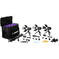 Litepanels Kit de Iluminación LED Fresnel Caliber 3 Luces con Estuche Suave - 0-100% Dimm