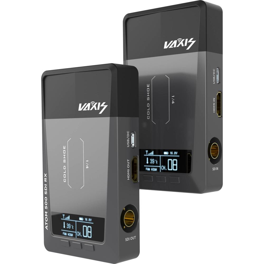 Vaxis ATOM 500 Kit Transmisor y Receptor de Video Inalámbrico SDI/HDMI - Transmite hasta