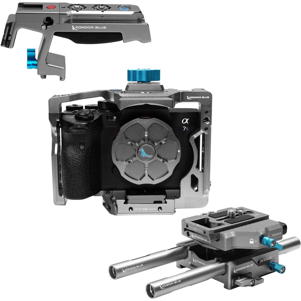 Kondor Blue Base Rig MK II para Sony a1/a7 - Cámara Cage, Base ARRI 15mm, Mango Superior