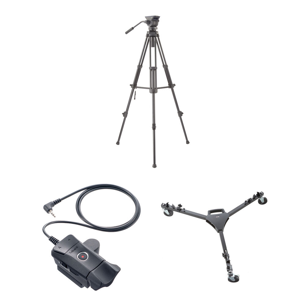 Libec Kit de Trípode, Cabezal TH-X, Dolly DL-2RB y Controlador LANC ZFC-L para Cámaras S
