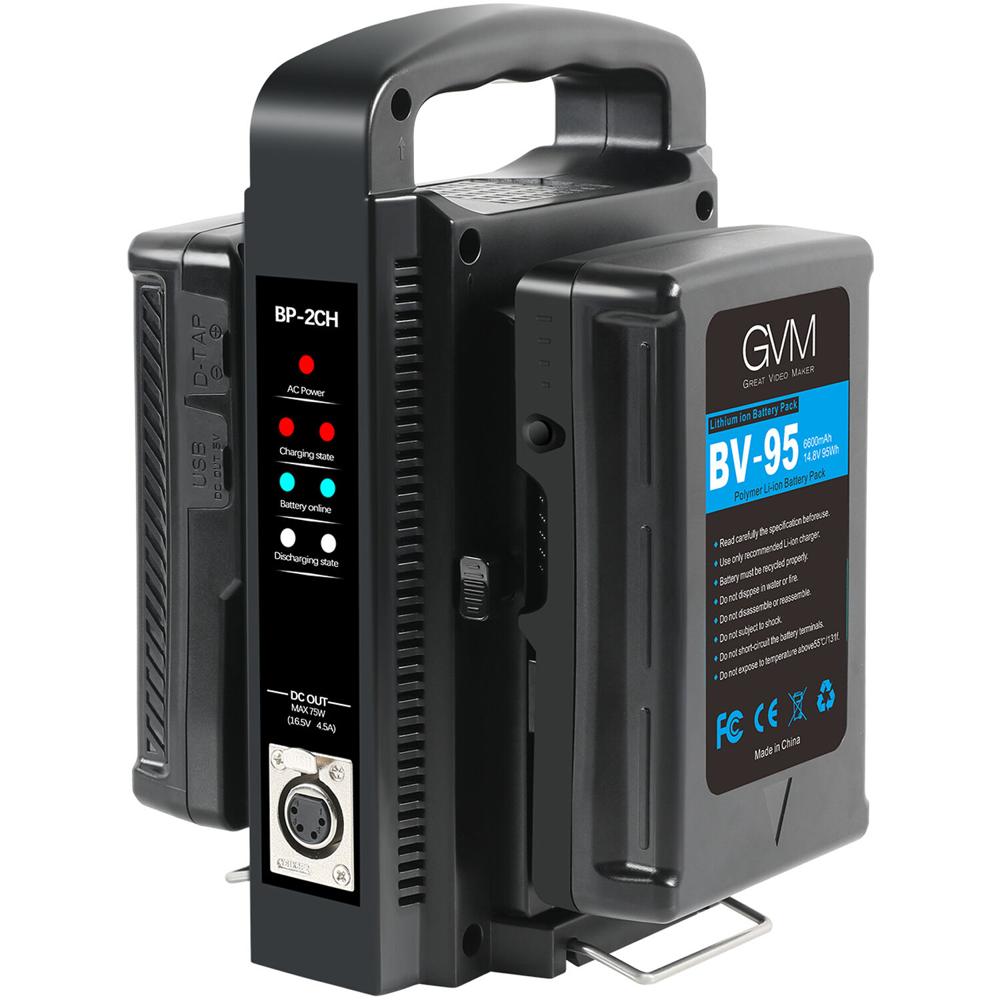 GVM Micro-Series BV-95 Kit de 2 Baterías Li-Ion V-Mount 95Wh con Cargador Doble