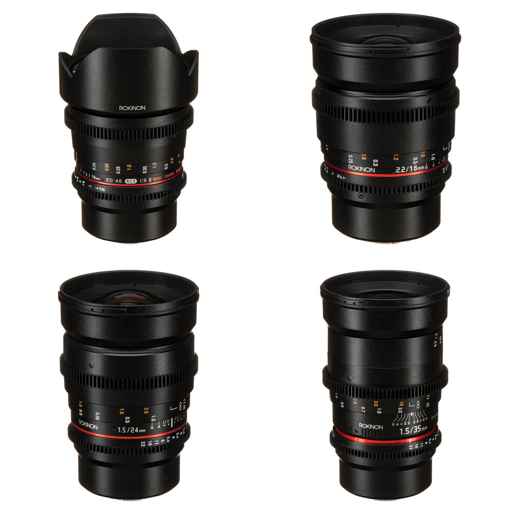 Rokinon Kit de Lentes Cine DS Gran Angular para APS-C (Micro Cuatro Tercios) - 10, 16, 24