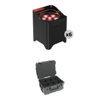 CHAUVET DJ Freedom Par T6 Kit - 6 Luces LED RGB a Batería con Estuche SKB iSeries 3i-2015