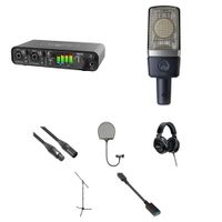 MOTU M4 Home Vocal Recording Kit - Interfaz de audio 4x4 USB Type-C, micrófono AKG C214,