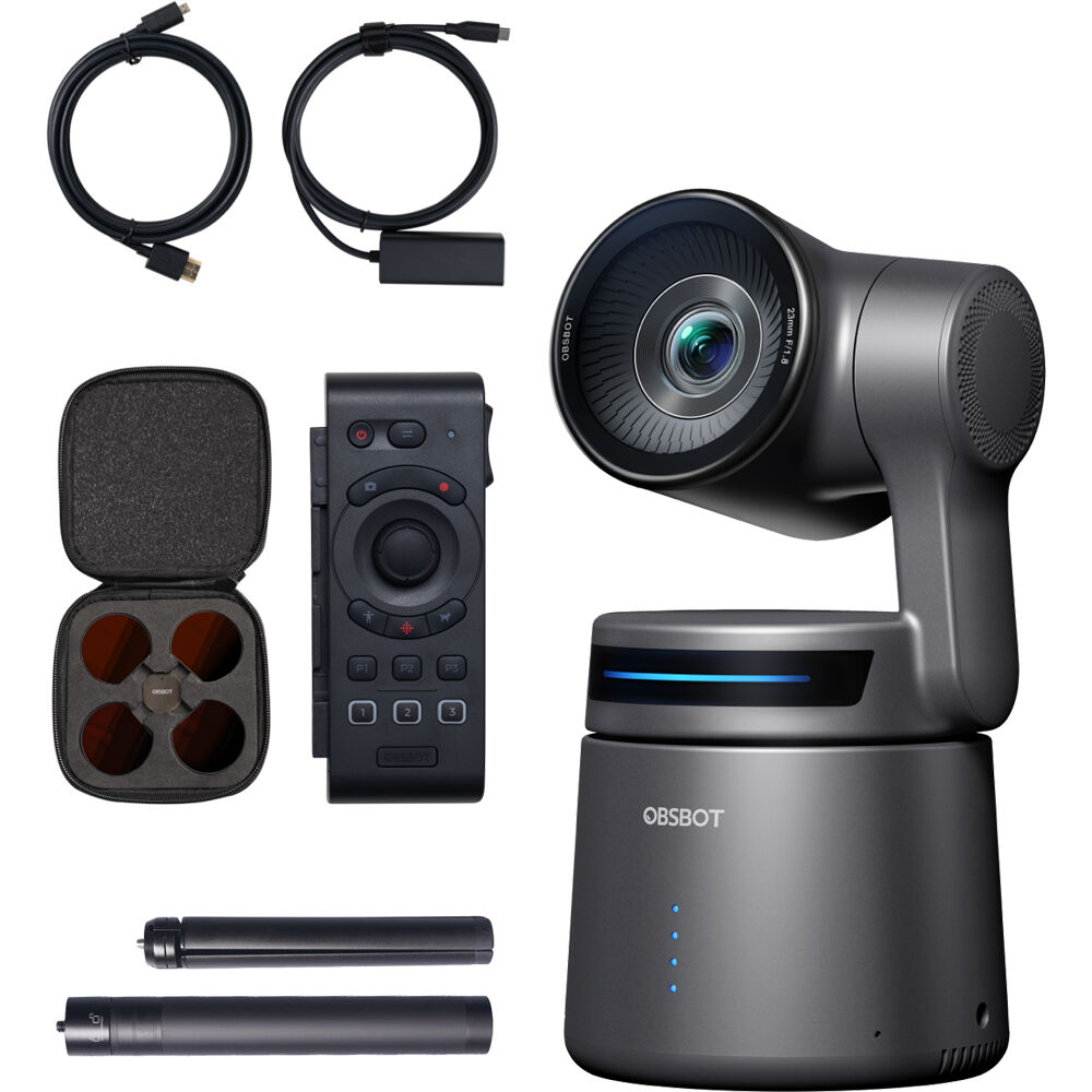 OBSBOT Tail Air Combo Kit - Cámara PTZ 4K, Control Remoto Inteligente, Licencia NDI Activ