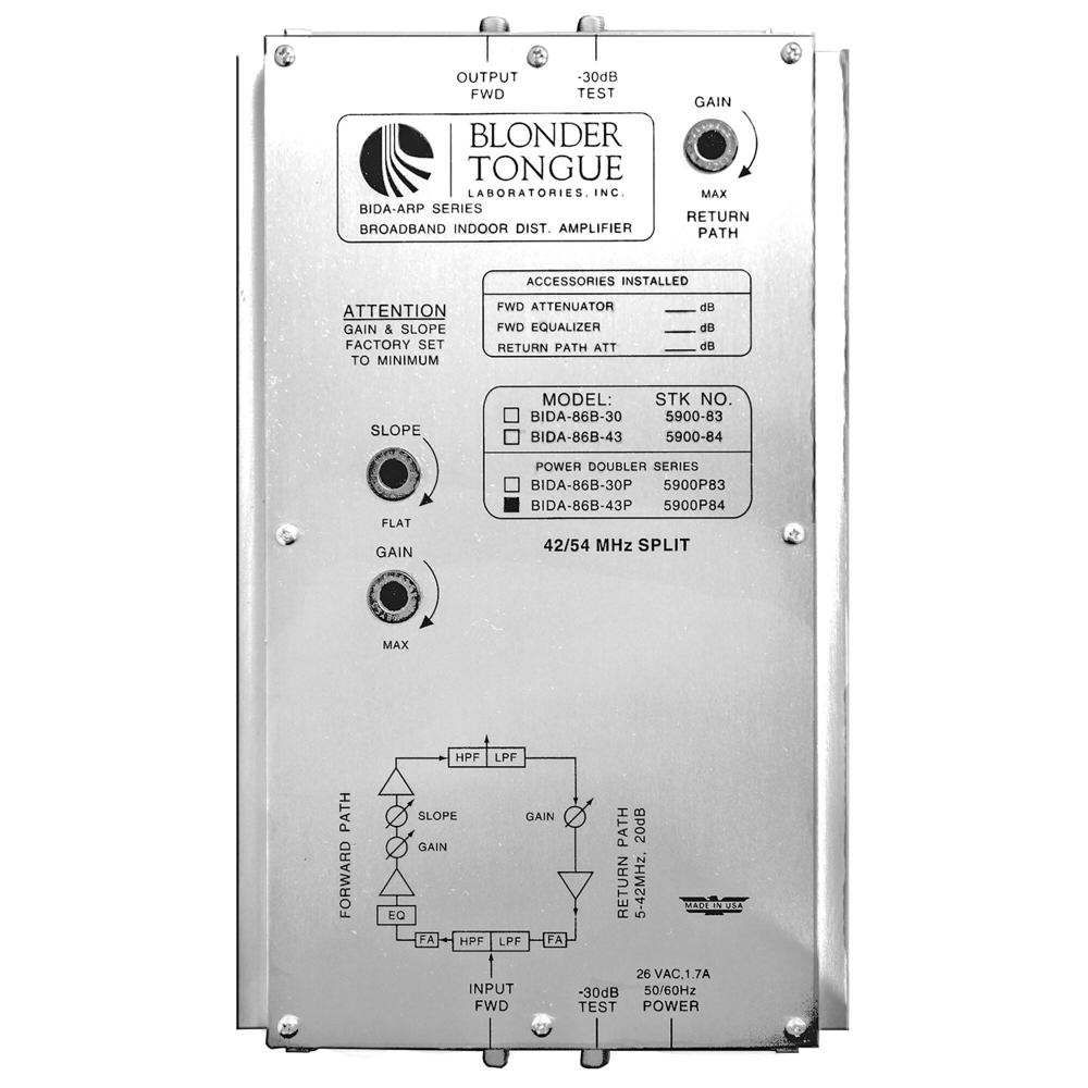 Blonder Tongue Amplificador de Distribución Interior Broadband Modelo Power Doubling 43 d