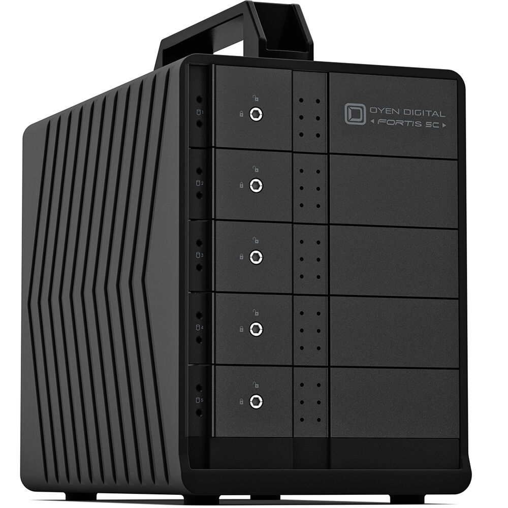Oyen Fortis 5C 40TB Array de Almacenamiento Externo USB 3.2 Gen 2 con 5 Bahías y 5 Discos