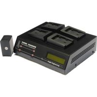 Dolgin Engineering Cargador de Batería de 4 Posiciones para Cámaras Canon VIXIA - Carga
