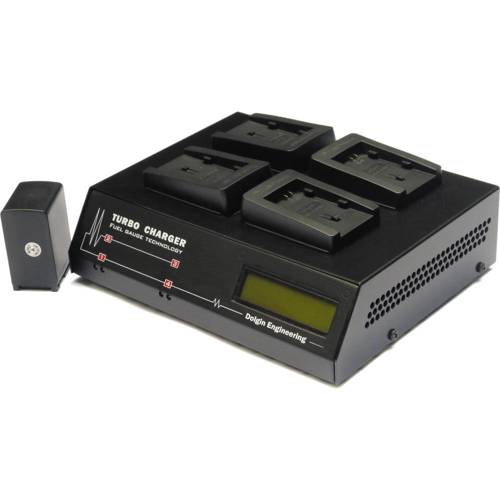 Dolgin Engineering Cargador de Batería de 4 Posiciones para Cámaras Canon VIXIA - Carga
