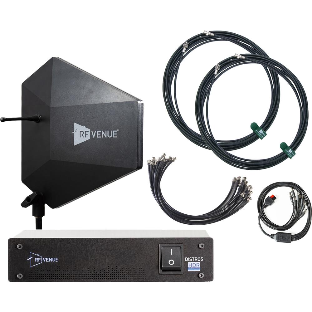 RF Venue Antena Diversidad Fin IPX y Sistema de Distribución UHF DISTRO5 HDR 5 Canales (N