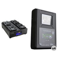 Core SWX HyperCore NEO Slim 98Wh Kit de 4 Baterías con Cargador FLEET Quantum (V-Mount) -