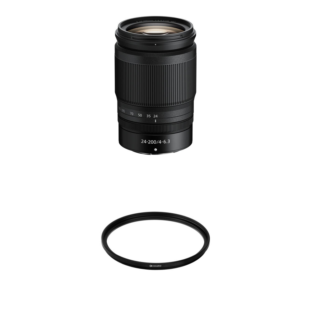 Nikon NIKKOR Z 24-200mm f/4-6.3 VR Lente con Filtro UV 67mm