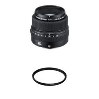 FUJIFILM GF 63mm f/2.8 R WR Lens con Filtro UV 62mm - Montura G, Sellado contra Polvo y Cl