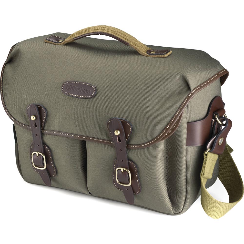 Billingham Hadley One Bolsa para Cámara Sage FibreNyte con Accentos de Cuero Chocolate -