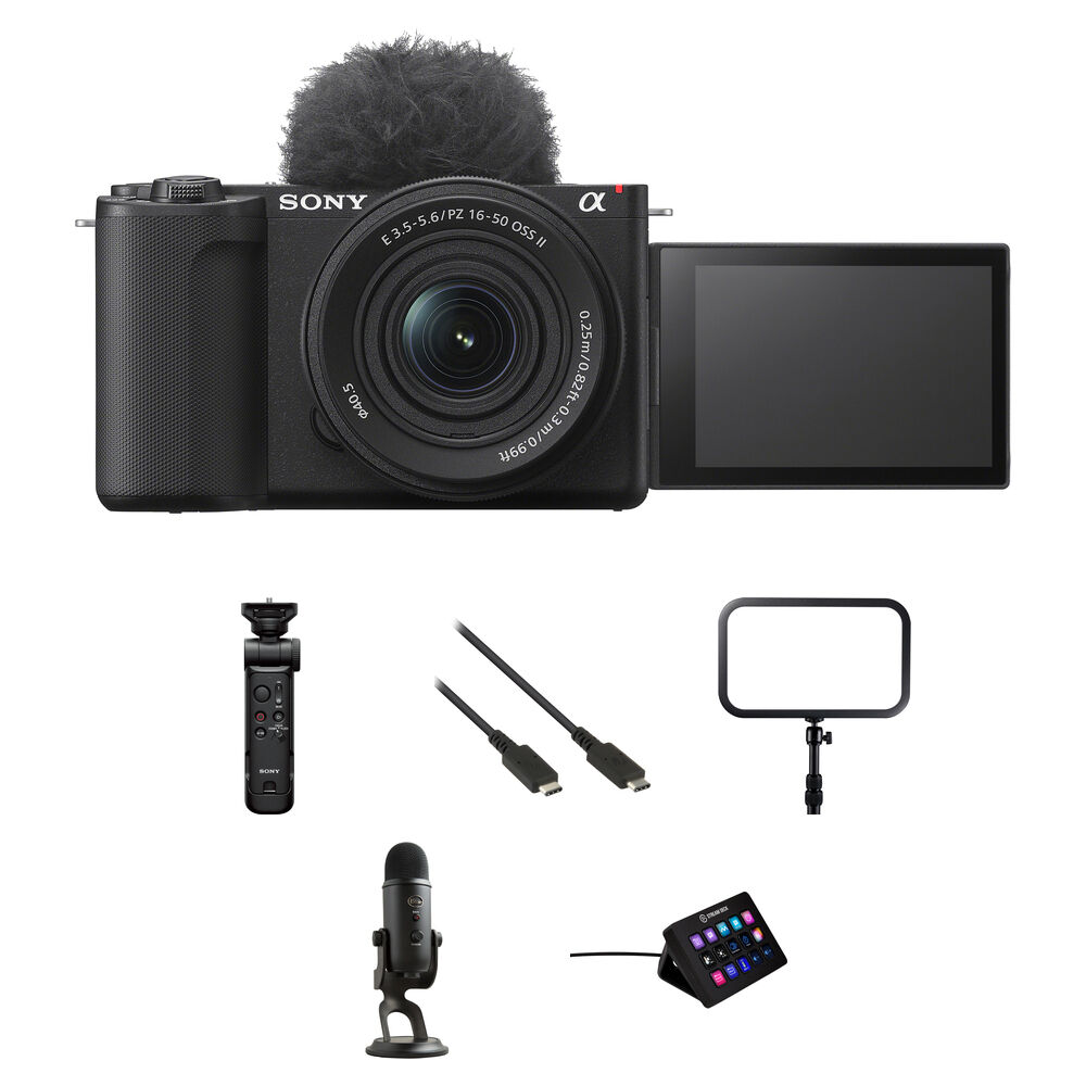 Sony ZV-E10 II Cámara Sin Espejo con Lente E PZ 16-50mm f/3.5-5.6 y Kit de Streaming