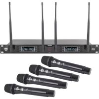 Nady D-450-HT Sistema InalÃ¡mbrico Digital de MicrÃ³fonos de Mano para 4 Personas, 4 MicrÃ