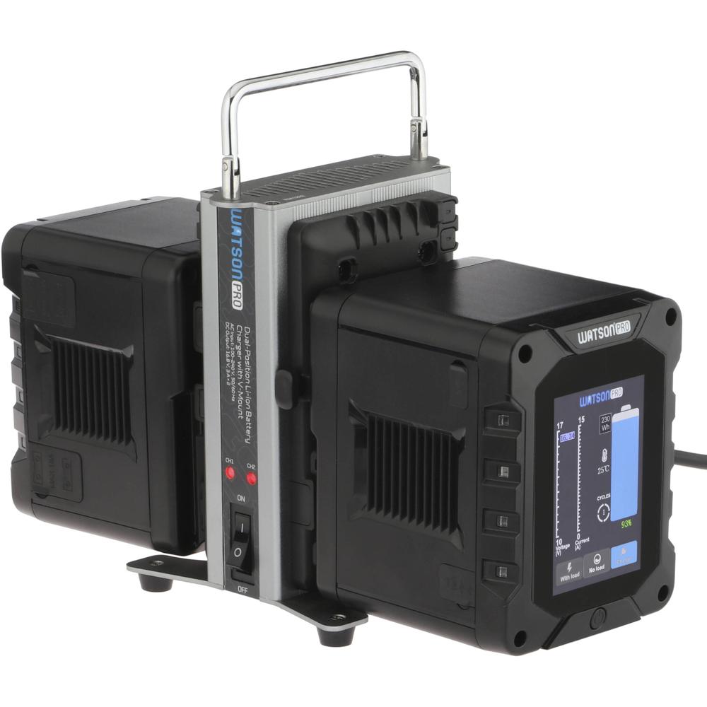 Watson Kit de Batería V-Mount VM-230-SP con Cargador Doble y Dos Baterías de Alta Capaci