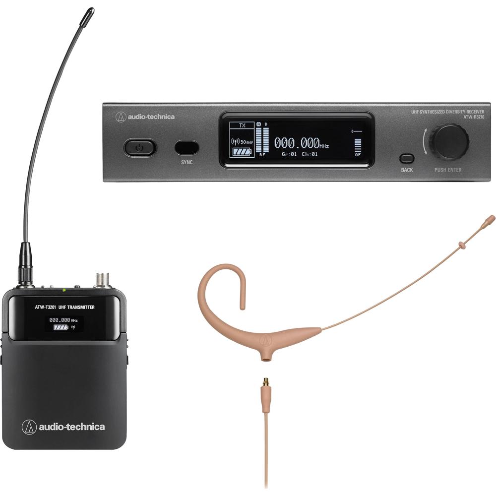 Audio-Technica Sistema Inalámbrico de Micrófono Earset ATW-3211/892xTH con Micrófono Om