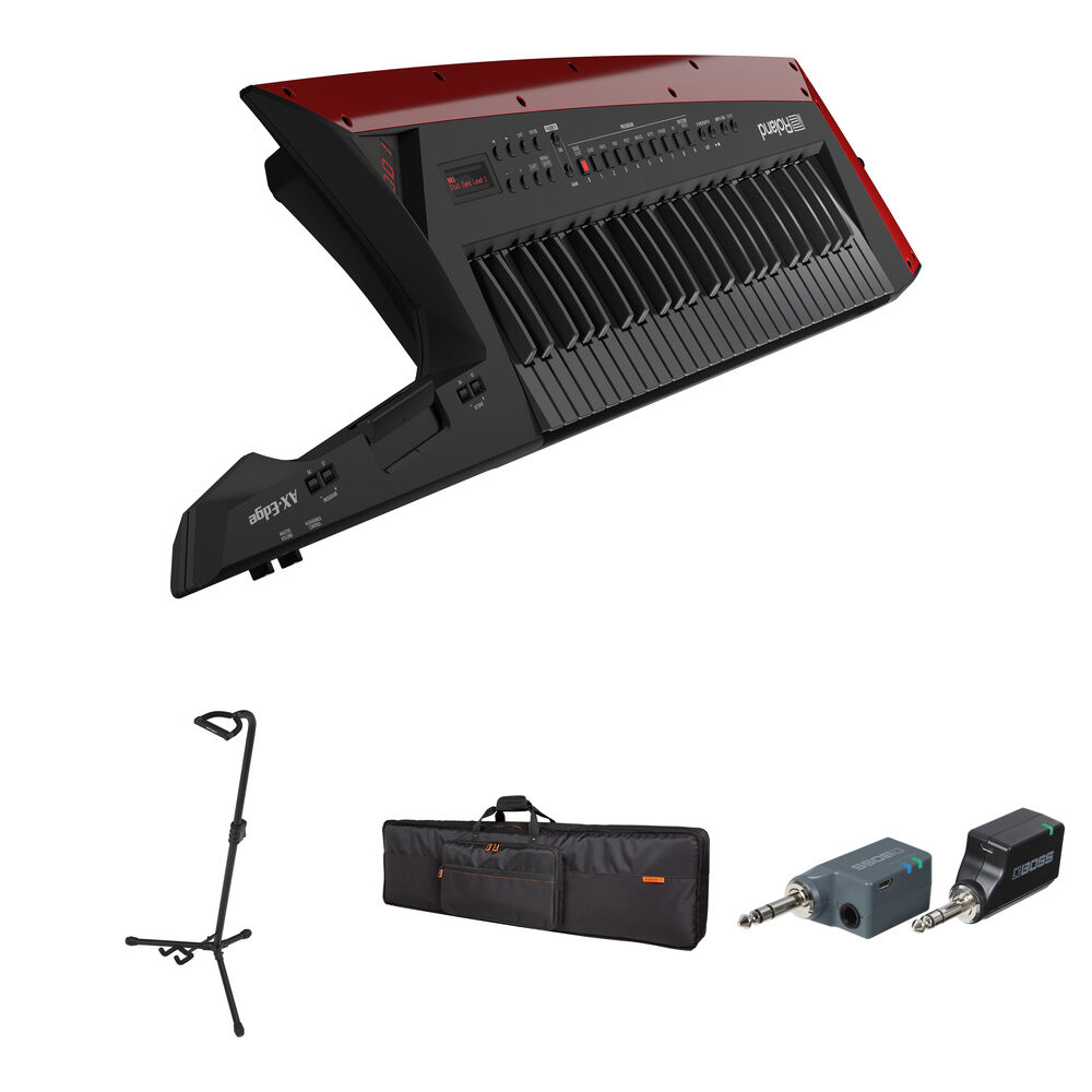 Roland AX-Edge Keytar Sintetizador 49 Teclas con Sistema Inalámbrico BOSS WL-20L, Soporte
