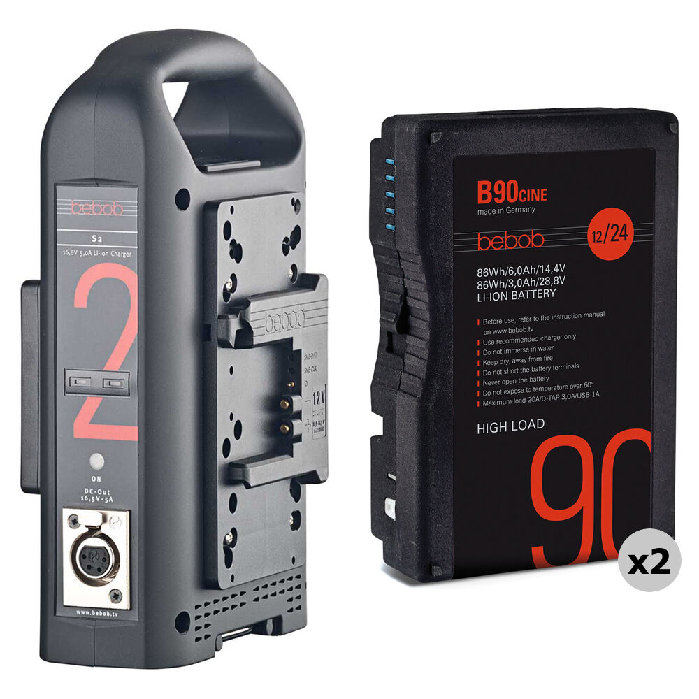 bebob Kit de 2 Baterías Li-Ion B-Mount de 86Wh con Cargador Dual B-Mount