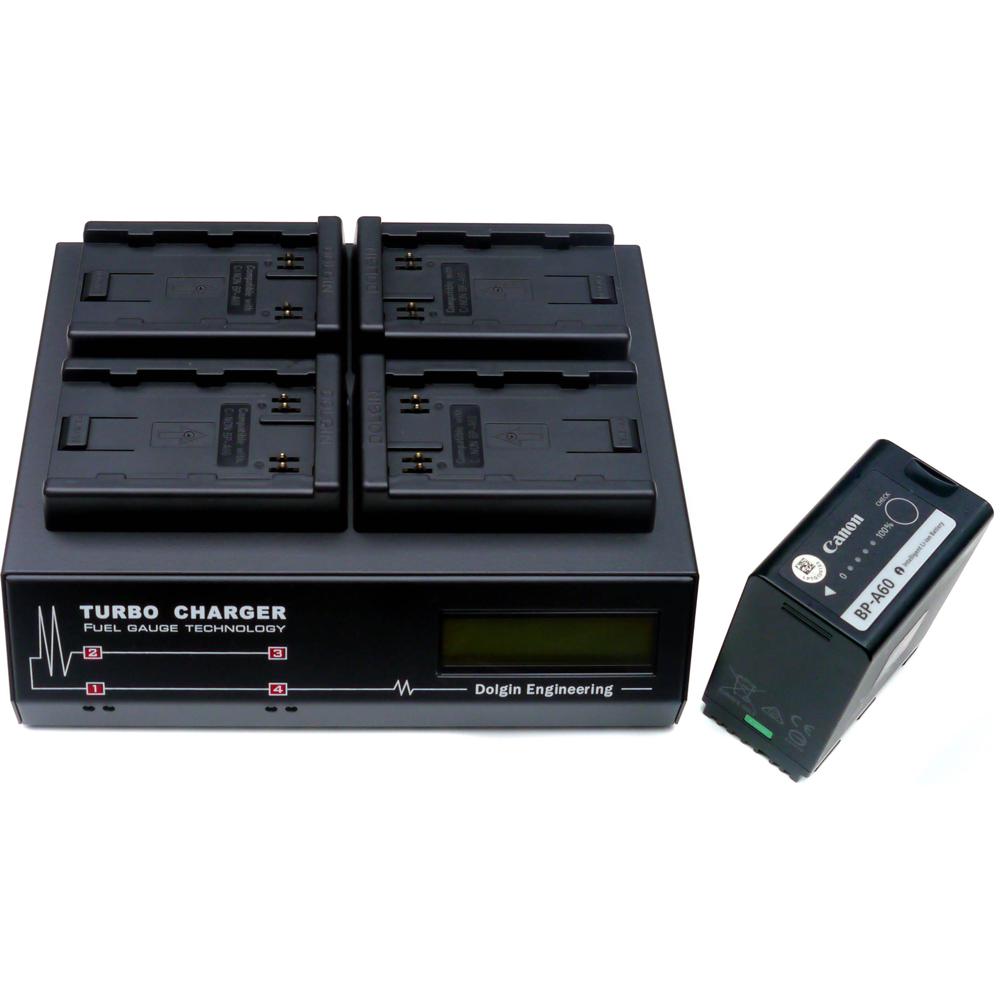 Dolgin Engineering TC400 Cargador de Baterías Cuádruple para Canon BP-A30 y BP-A60 - Car
