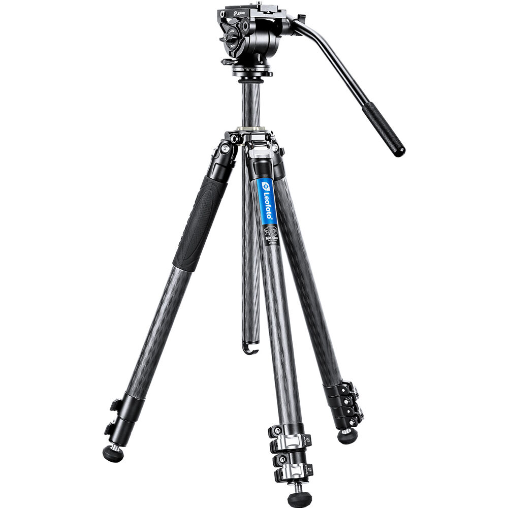 Leofoto Tripode de Carbono LV-323C con Cabezal de Video BV-10, Carga Máxima 11 lb, Altura