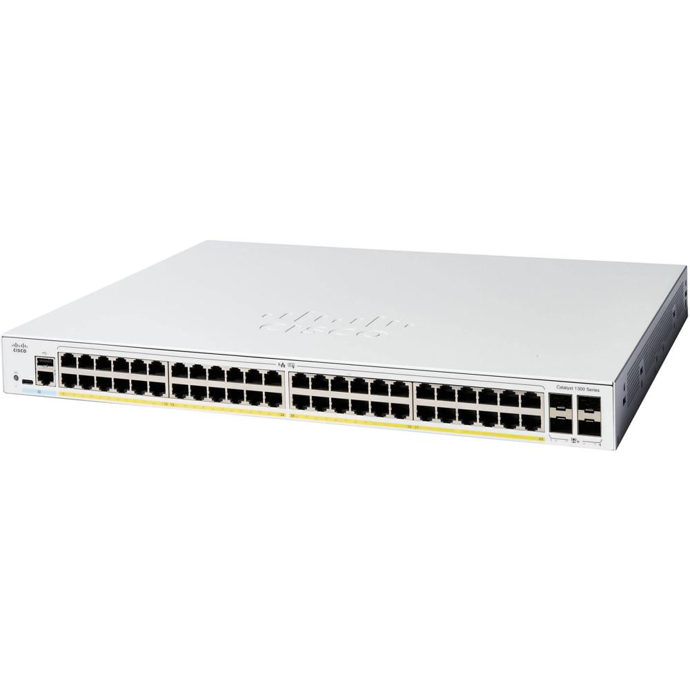 Cisco Catalyst C1300-48P-4X Switch Gestionado 48 Puertos Gigabit PoE+ 375W, 4 SFP+ 10G, Ca