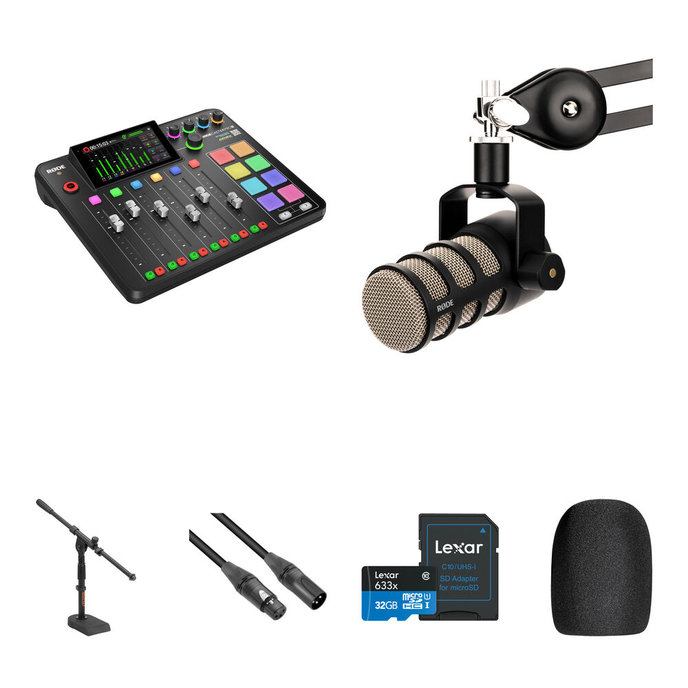 Rode RODECaster Pro II Kit de Podcasting con PodMic y Soporte de Escritorio