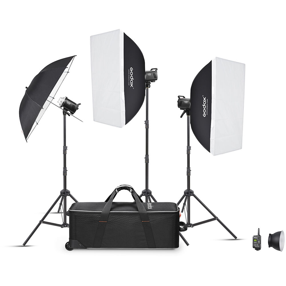 Godox MS200-V Kit de Flash Estudio Monolight 3 x 200Ws con Softboxes y Paraguas