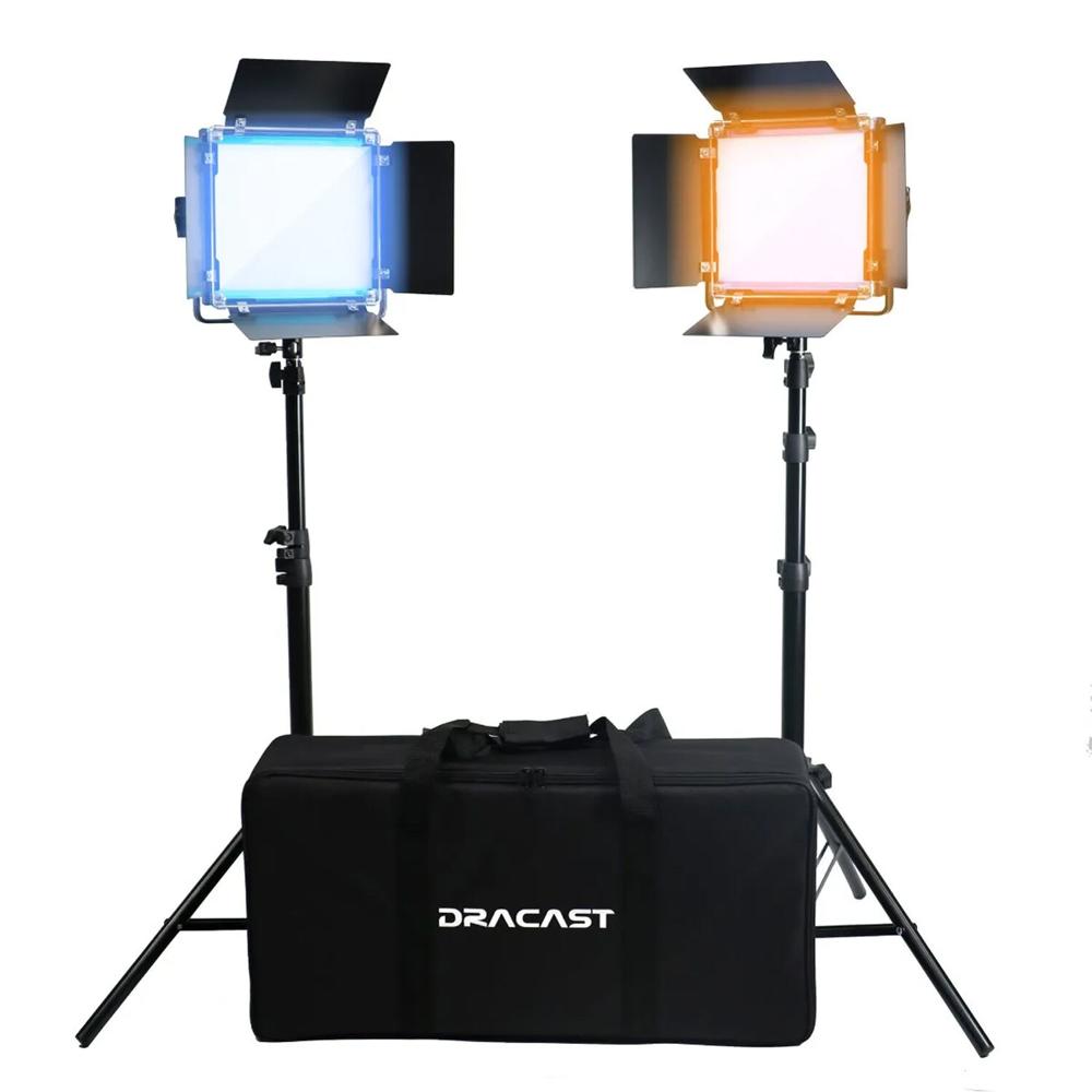 Dracast X Series LED500 Kit de Iluminación LED Bi-Color con 2 Paneles y Soportes