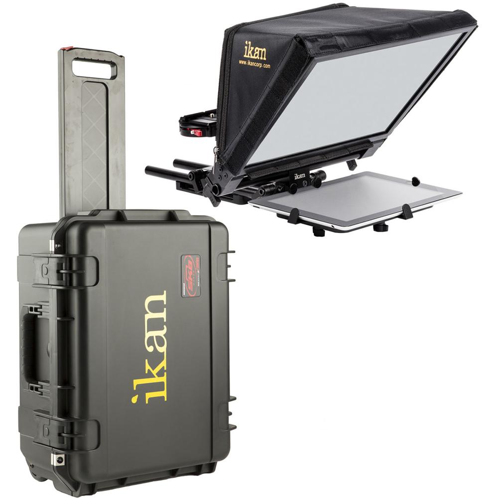 ikan Kit de Viaje PT-ELITE-V2 con Teleprompter Universal y Estuche Duro con Ruedas