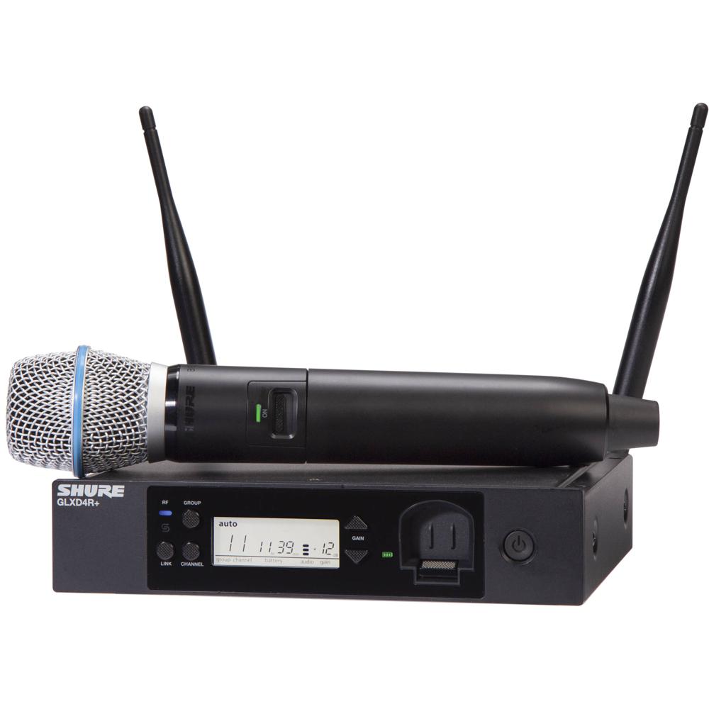 Shure GLXD24R+ Sistema Inalámbrico Vocal de Doble Banda con Micrófono BETA 87A