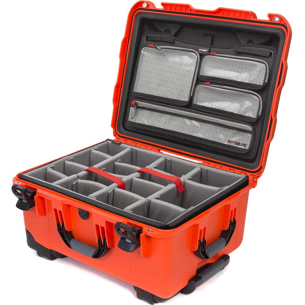 Nanuk 950 Funda Dura para Cámara con Ruedas - Resistente al Agua IP67, 51.9L, Color Naran