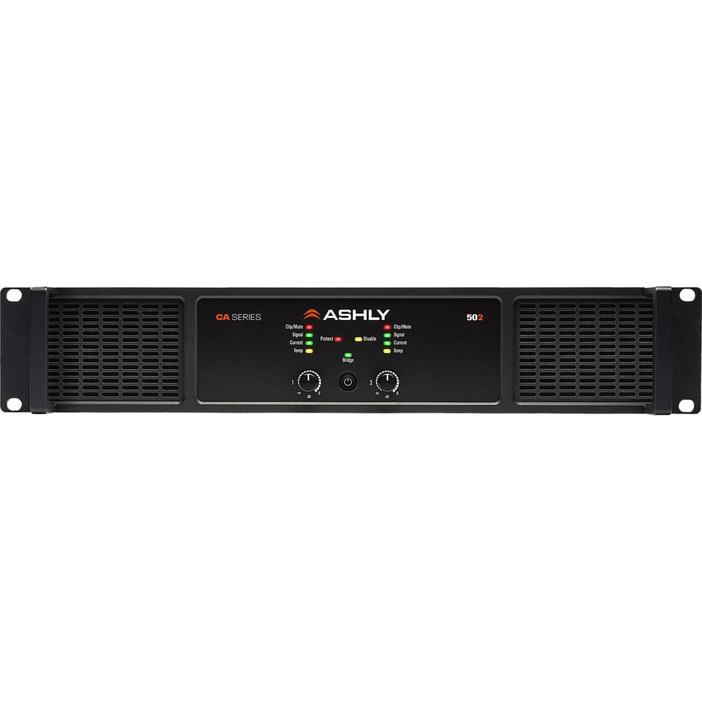 Ashly CA-502 Amplificador de Instalación 2 Canales 1000W, D-MAX, 500W por Canal, Soporte