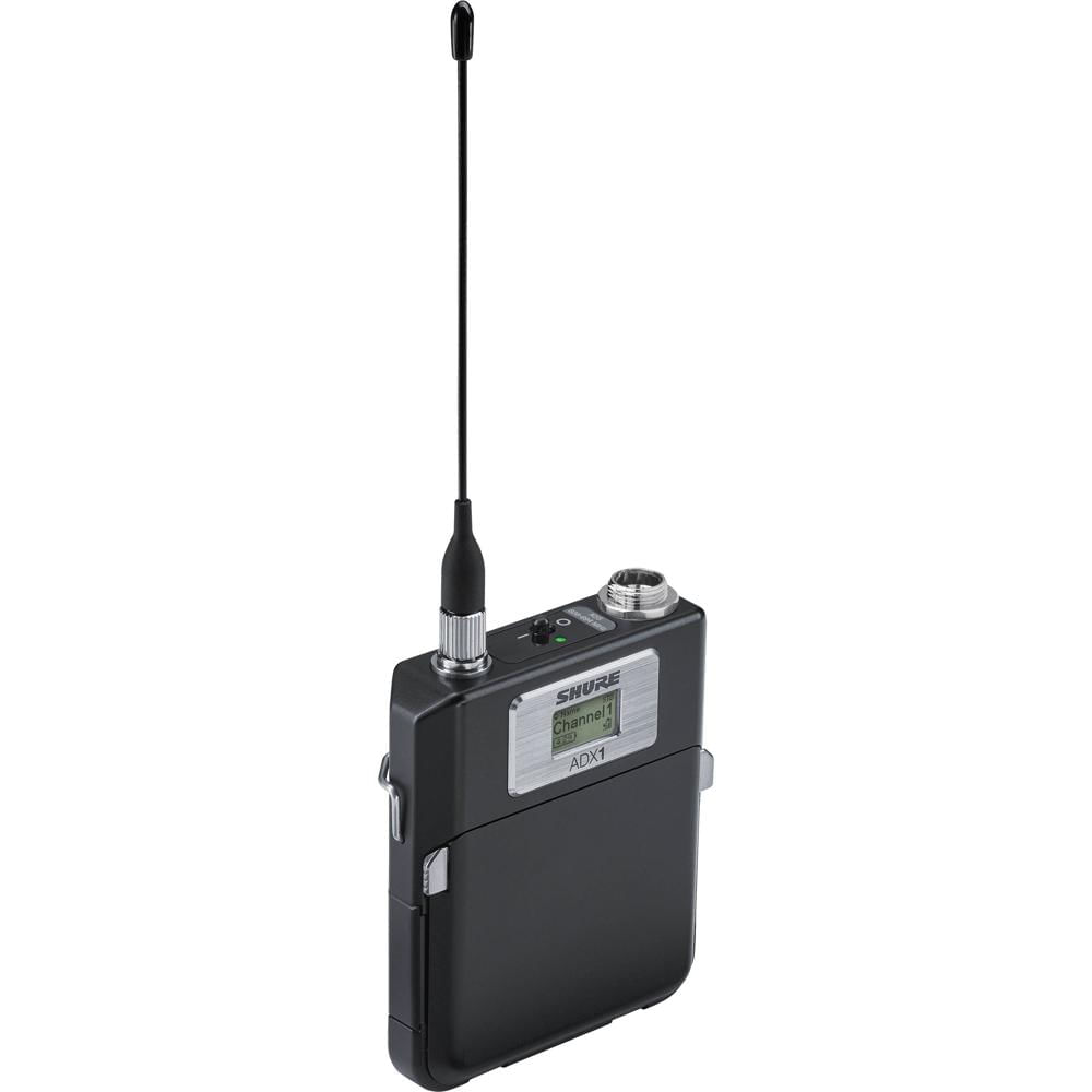 Shure ADX1 Transmisor Inalámbrico Digital Bodypack TA4M, 470 a 616 MHz, 10 Horas de Bater
